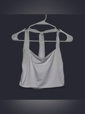 White crop top with tie back - S